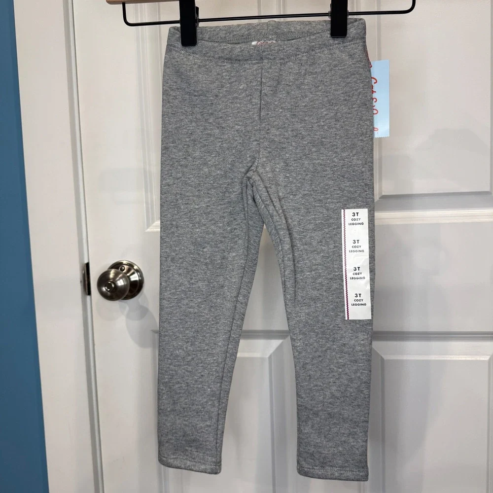 Cat & Jack Toddler Girls Size 3T Cozy‎ Leggings Heather Gray Fleece Lined NWT